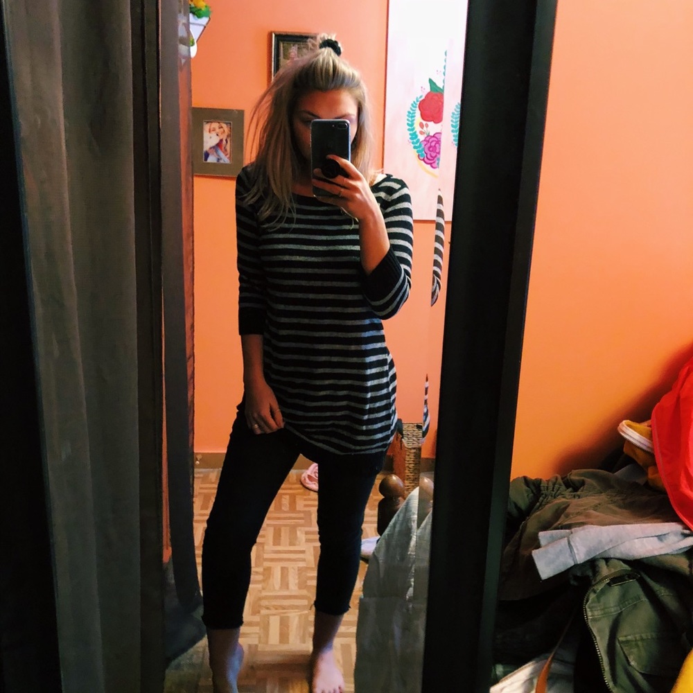 Black + Grey Long Sweater